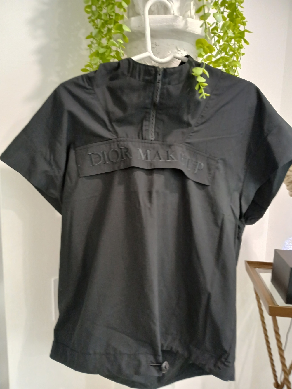 Dior Black Short-Sleeve Zip-Back Blouse